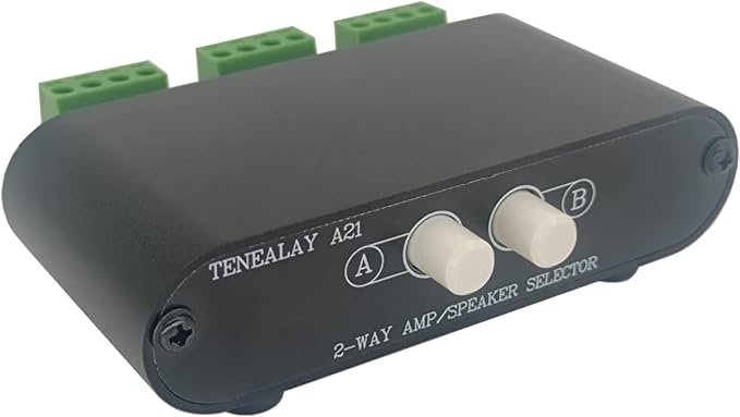 TENEALAY 2-Way Stereo Amplifier Speaker Selector, AB Speaker Switch 2 Zone by TENEALAY
