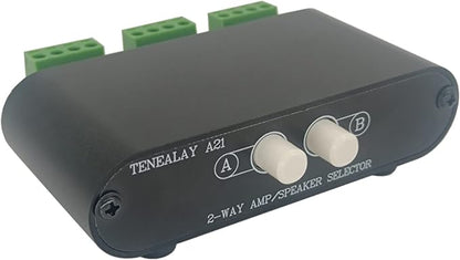 TENEALAY 2-Way Stereo Amplifier Speaker Selector, AB Speaker Switch 2 Zone by TENEALAY