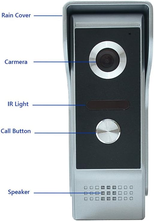 Video Intercom System, 7 Inches Video Doorbell Door Phone System, Wired Video - Image 7