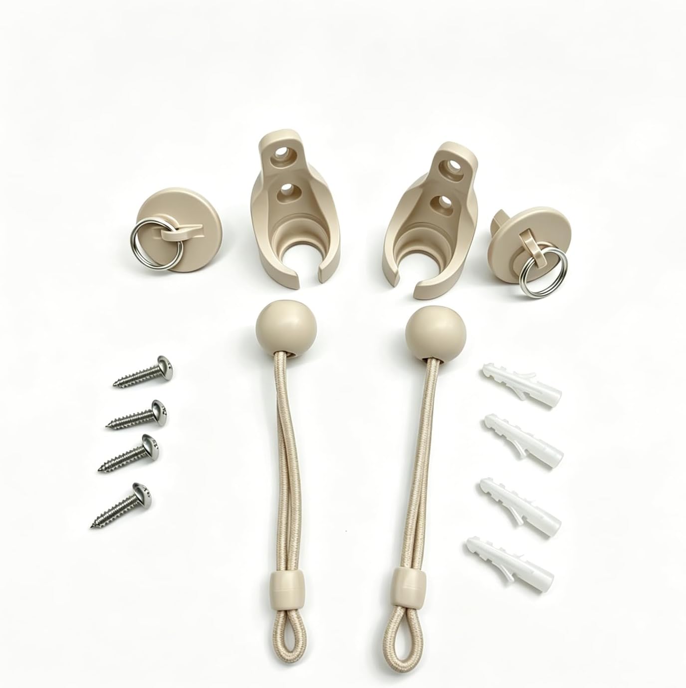Coolaroo Sun Shade Replacement Bungee Kit & End Cap, 1 Set, Beige | Weather Resistant, For Outdoor Roller Blinds and Shades