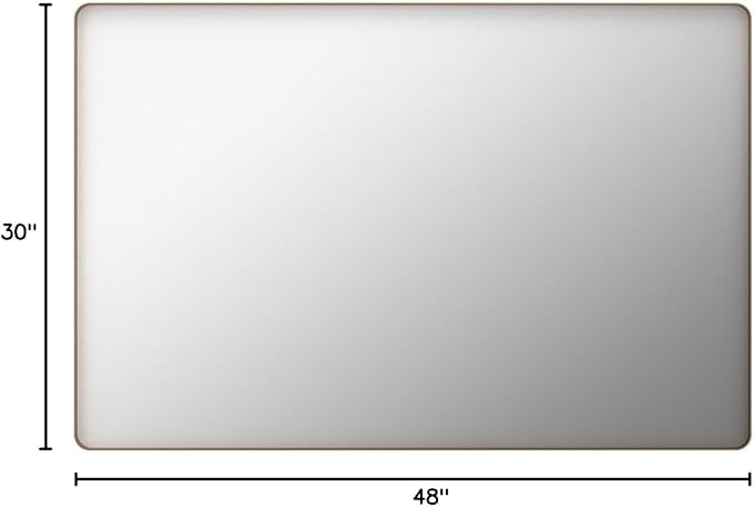 LOAAO 48”X30” Gold Bathroom Mirror, Rounded Rectangle Gold Frame Mirror - Image 9