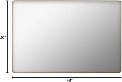 LOAAO 48”X30” Gold Bathroom Mirror, Rounded Rectangle Gold Frame Mirror - Image 9