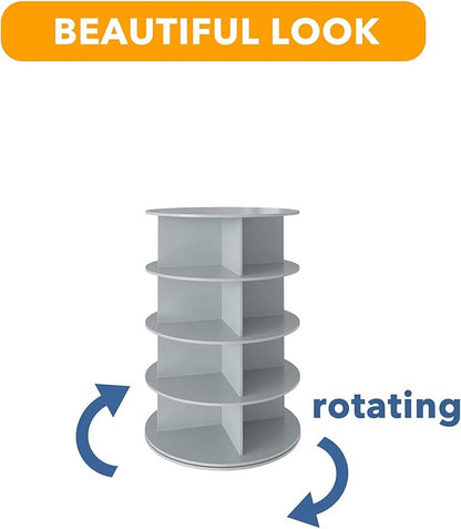 SpaceAid 4 Tier Rotating Shoe Rack Tower, Spinning Shoe Display Lazy Susan - Image 7