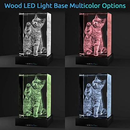 ArtPix 3D Premium Crystal Photo, Personalized Gifts for Women, Wife, Mom, Her, Him, Men, Great Customized Gift With Your Own Photo - Anniversary, Wedding, Birthday - Custom Glass 3D Laser Etched Picture Frame