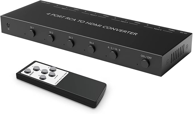 4 AV to HDMI RCA to HDMI Converter 1080P/720P 4 Way RCA Composite CVBS AV - Image 2