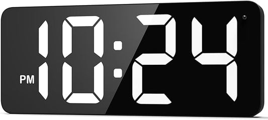 LED Digital Wall Clock with Large Display, Big Digits, Auto-Dimming, 12/24Hr by DigitalClocks