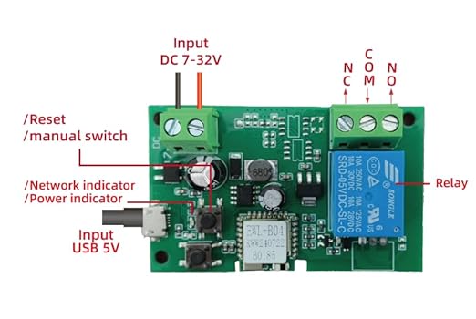 Huacaoe１CH WiFi Smart Switch Relay Module -10A Dry Contact Design - Image 2