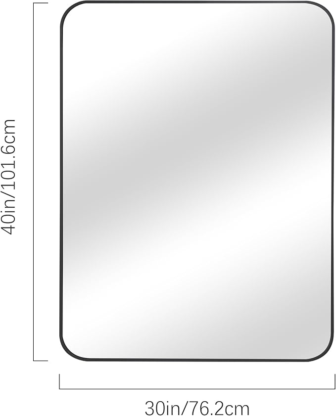 Black Bathroom Mirror, Decorative Rectangular Vanity Mirror - Image 5