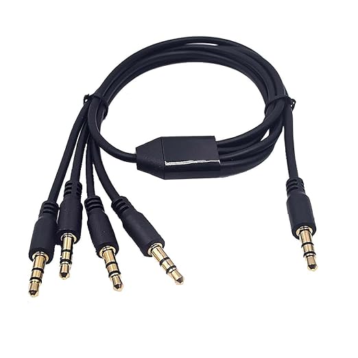 Kework 1.6ft 3.5mm Splitter Audio Cable, 1 Male to 4 Ways Male 1/8 Inch 3.5mm by Kework