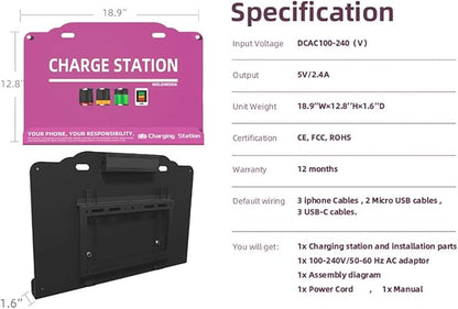 Wall Mounted Cell Phone Charging Station Mobile Phone Charging Station | Fast - Image 6