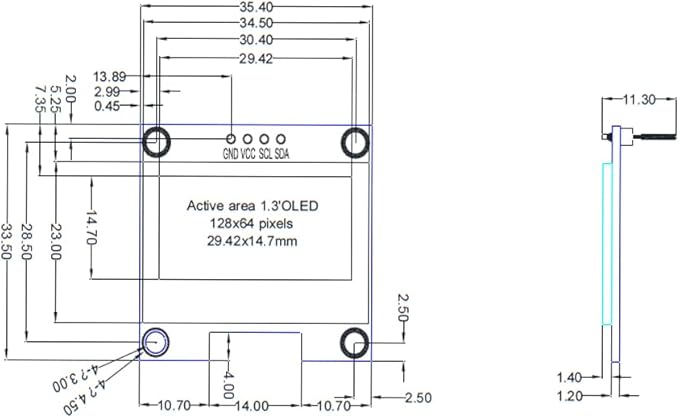 Haldzemo 1.3 inch OLED Display Module I2C IIC 128x64 LCD Screen S H1106 12864 - Image 4