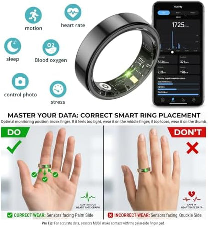 colmi smart ring for women, ai health tracker on a desk or shelf