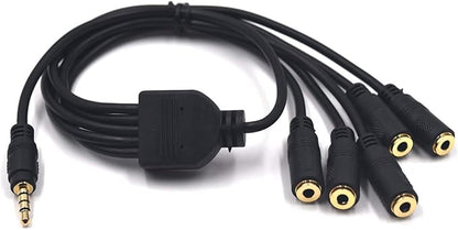 Kework 12 Inch 1/8” 3.5mm TRRS Splitter Audio Cable, 1 Male to 5 Female 3.5mm by Kework
