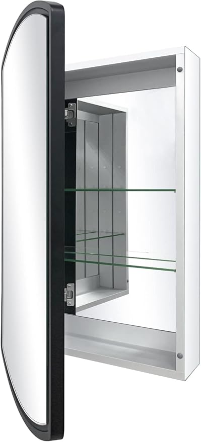 Arched 16" W x 26" H Aluminum Single-Door Bathroom Medicine Cabinet - Image 6