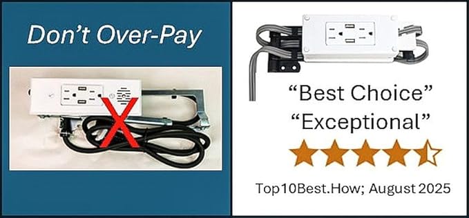 My Tidy Space Compact Combo USB-A USB-C 15 Amp in-Drawer Docking Station Outlet - Image 2