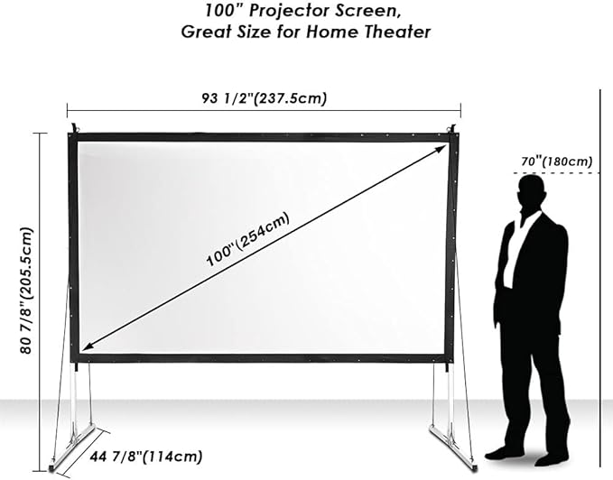 Instahibit 100" Outdoor Projector Screen and Stand Portable Movie Projection - Image 3