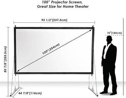 Instahibit 100" Outdoor Projector Screen and Stand Portable Movie Projection - Image 3