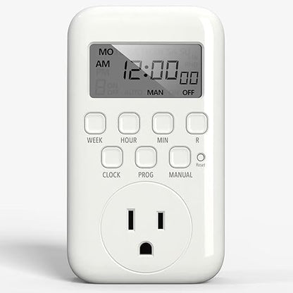 BN-LINK Indoor Digital Timer Outlet, Single Outlet 7 Day Programmable Light by BN-LINK