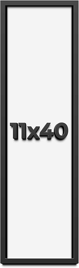 11x40 Shadow Box Frame Black | 1 Inch Deep Solid Wood Shadowbox Display Frame | by CustomPictureFrames