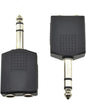 HAHIYO 6.35 M-2x6.35 F-TRS Stereo Plug Interconnect Audio One Male 6.35mm and by HAHIYO