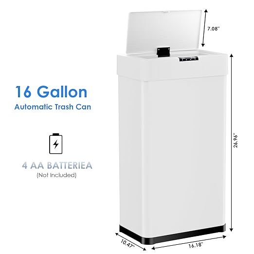 AthLike Sensor Trash Can, Touchless Motion Sensor Trash Bin, Smart Automatic - Image 2