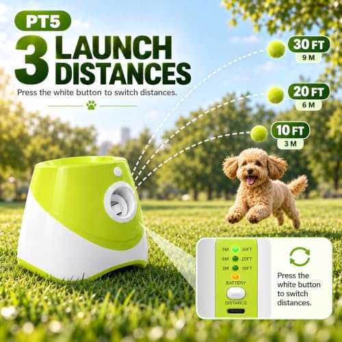 pt5 automatic dog ball launcher for small dogs, close-up detail
