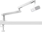 IXTECH White Microphone Boom Arm Stand Low Profile Boom Arm Adjustable Mic Stand by I-XTECH