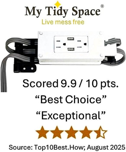 My Tidy Space Low Profile PD30W USB-C 15 Amp in Drawer Docking Station Outlet - Image 2