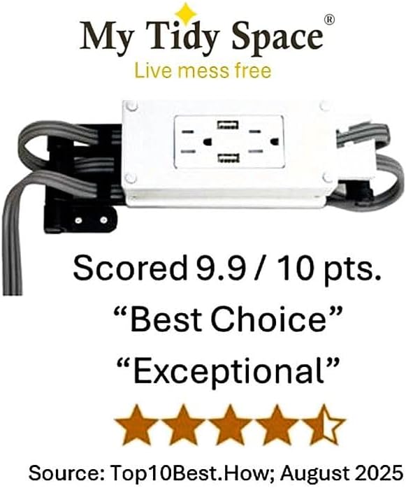 My Tidy Space Low Profile Combo USB-A USB-C 15 Amp in Drawer Docking Station - Image 2