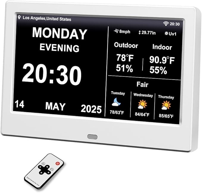 2025 Digital Clock with Weather Forecast & Temperature/Humidity Large Display by TIMEMOON