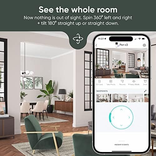 WYZE Cam Pan v3 Indoor/Outdoor IP65 1080P 360° Pan/Tilt/Zoom WiFi Smart Home - Image 3