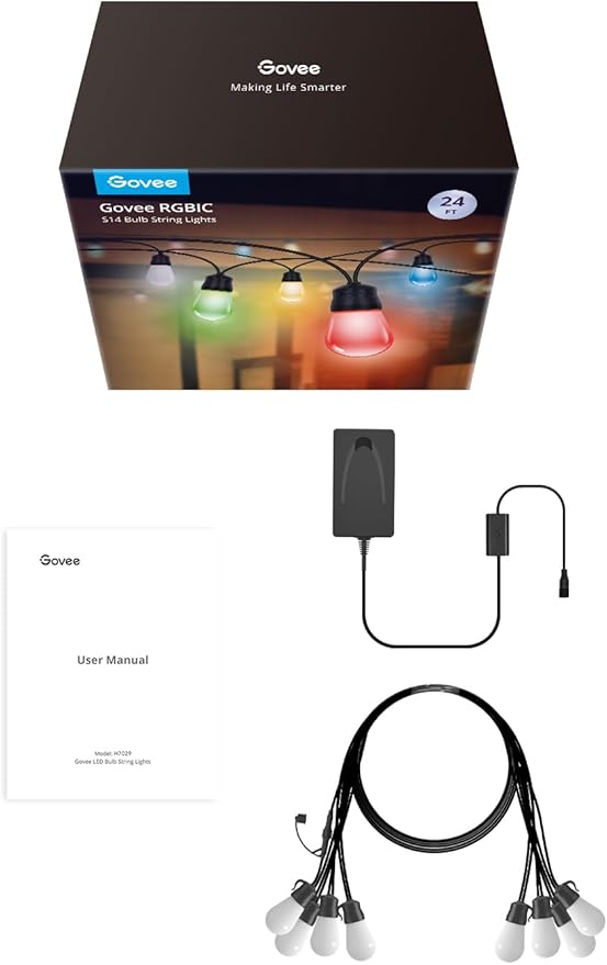 Govee Smart Outdoor String Lights H7029, 24ft RGBIC Outdoor Lights - Image 9