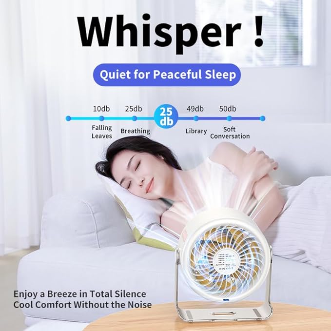 Coolhill USB Desk Fan for Bedroom: 100 Speeds Digital Display Quiet Table Fan - Image 5