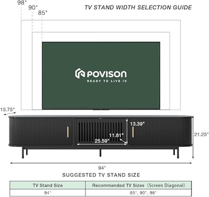 POVISON Sliding Tambour Door TV Stand - Image 4