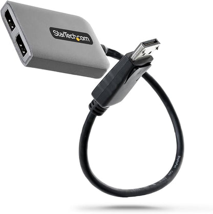 StarTech.com 2-Port DisplayPort 1.4 Splitter, DP to 2x DP Multi-Monitor Adapter by StarTech