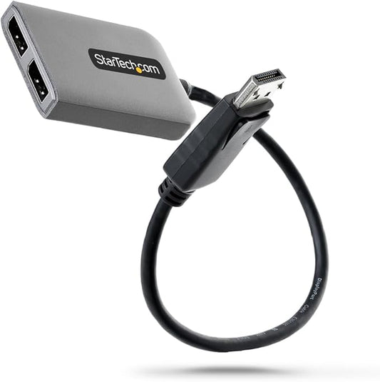 StarTech.com 2-Port DisplayPort 1.4 Splitter, DP to 2x DP Multi-Monitor Adapter by StarTech