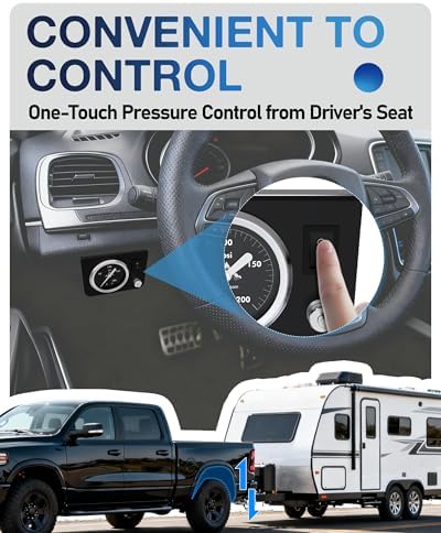 onboard air compressor kit for air bag suspension, close-up detail