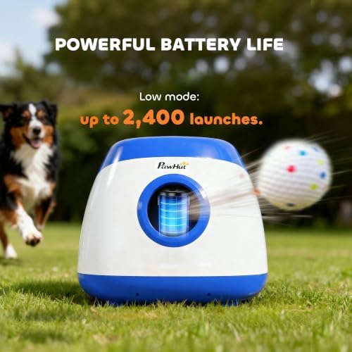 pawhut automatic dog ball launcher remote control for showing dimensions