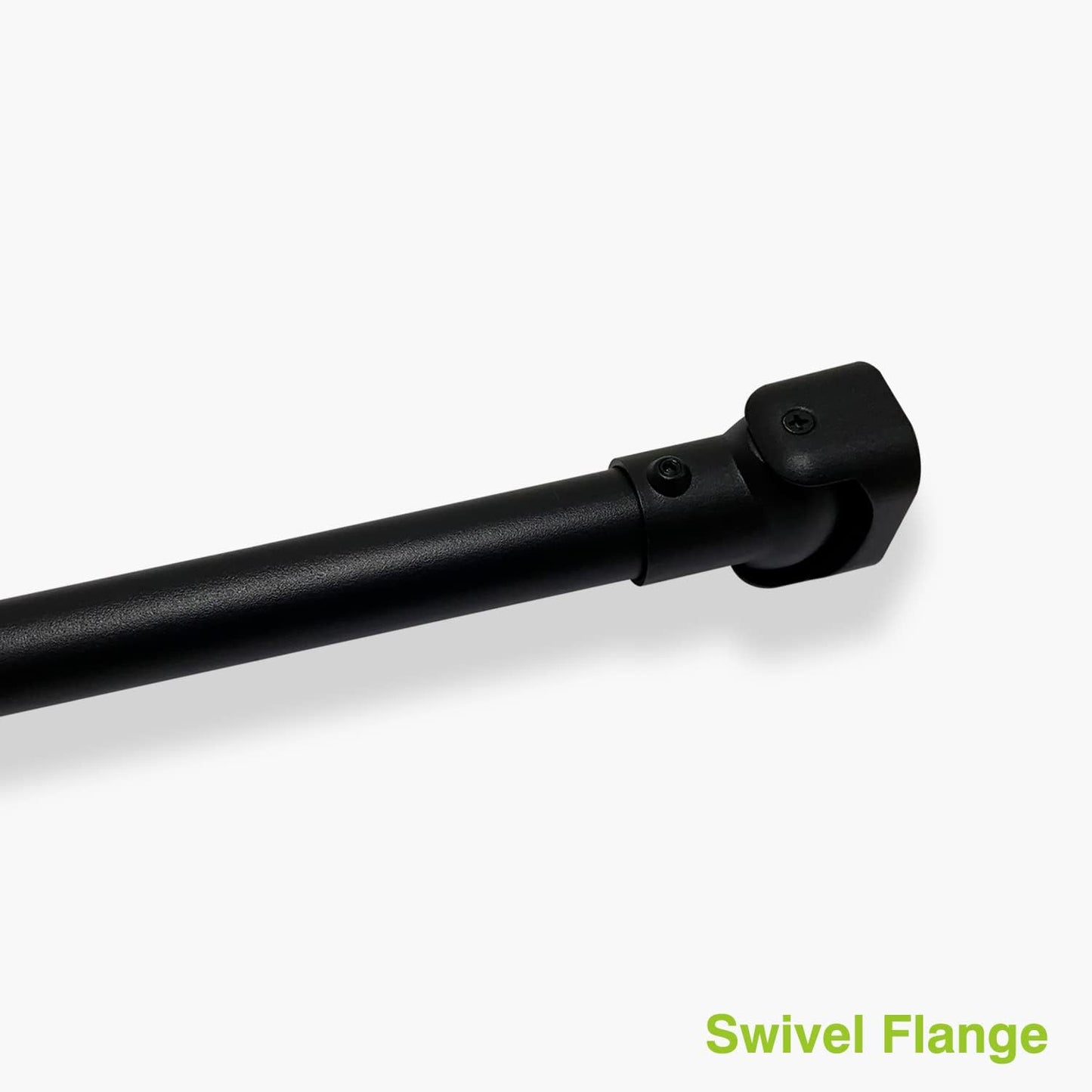 Naiture Shower Curtain Rod Single Swivel Flange or Bracket, Black | Solid Zinc Alloy, Fits 1" OD Shower Rods, Ideal for Sloped Ceilings & Corner Showers, Rustproof, Permanent Installation