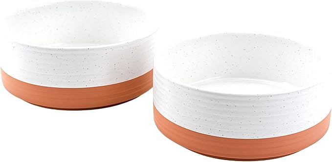 SPUNKYJUNKY Ceramic Dog and Cat Bowls 2 Pack, 6.1'' Dog and Cat Food Water by SPUNKYJUNKY