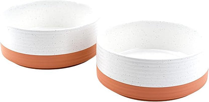 SPUNKYJUNKY Ceramic Dog and Cat Bowls 2 Pack, 6.1'' Dog and Cat Food Water by SPUNKYJUNKY