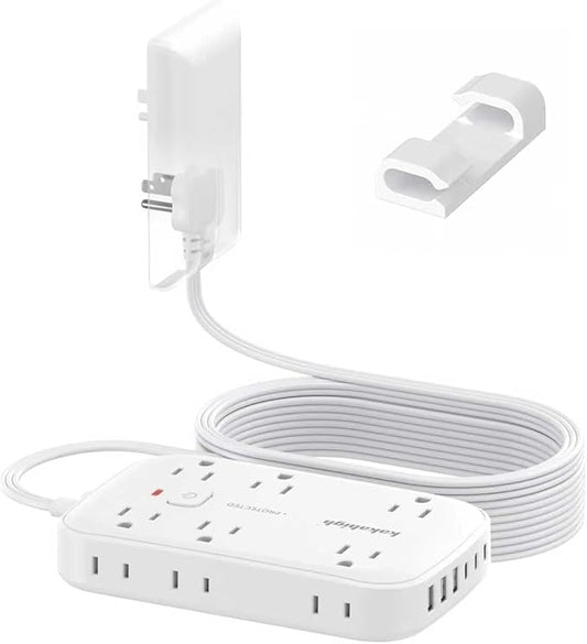 25FT Extension Cord with Outlet Cover & Multi USB, Ultra Thin Outlet Concealer by YourBetterchoice