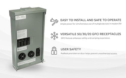 Midwest 50/30/20 amp U075CTL010 RV/EV Panel w/ 20 AMP GFCI - Image 5