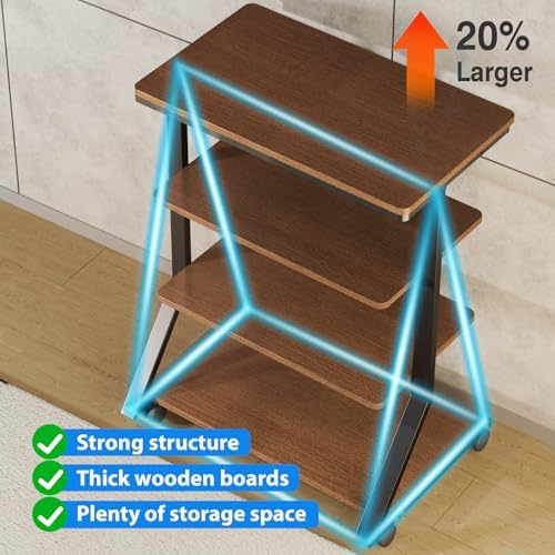 rfiver 4-tier av media stand with wheels, mobile, package contents