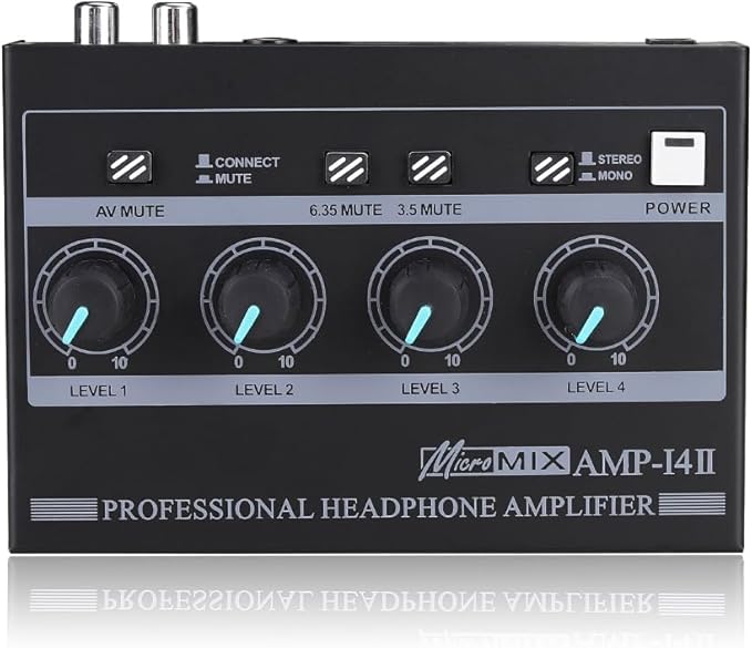 Riworal Headphone Amplifier 4 Channel Audio Amplifier Portable Splitter by RiworalAudio