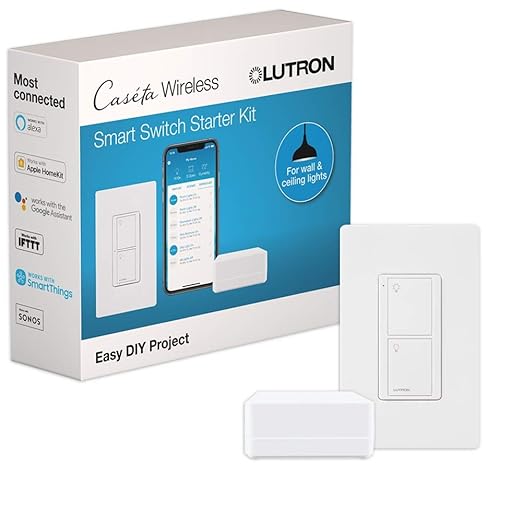 Lutron Caseta Original Smart Light Switch Kit w/ Wall Plate and Smart Hub by Lutron