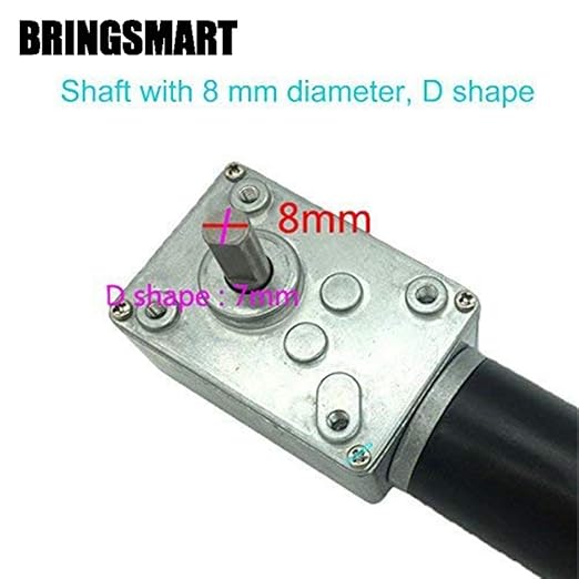 BRINGSMART DC 12V 80rpm DC Worm Gear Motor 15kg.cm Self-Locking Reversed Engine - Image 5