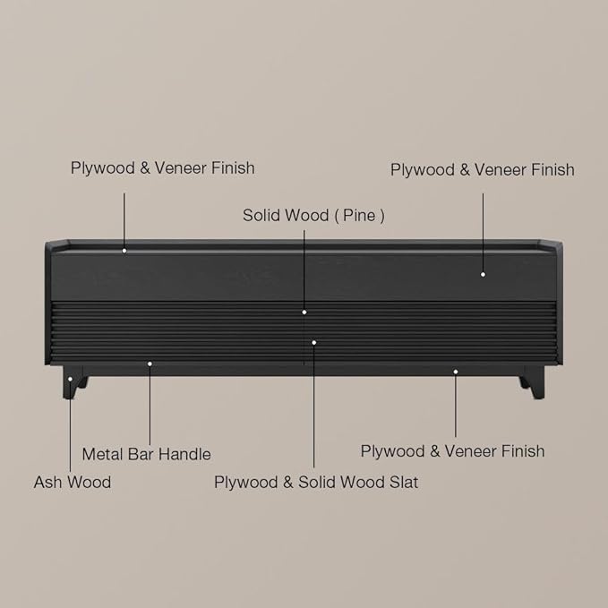 POVISON Fully-Assembled Mid Century Modern TV Stand - Image 7