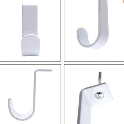 Ceiling Curtain Rod Brackets 3 Pack Metal Holders with Screws, Ceiling Mount Brackets for 1 Inch Rod, Sturdy Hooks for Bedroom Living Room Office, White