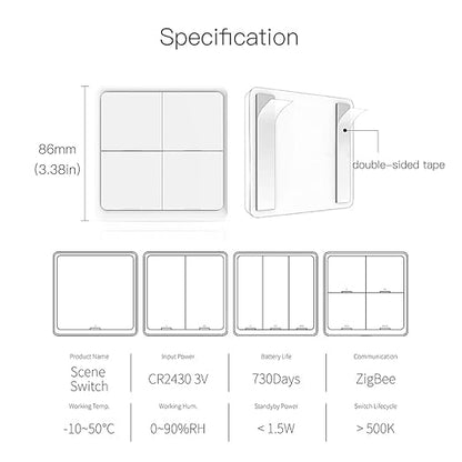 ZigBee Wireless Remote Control Smart Switch Wall Panel Transmitter, Requires - Image 6